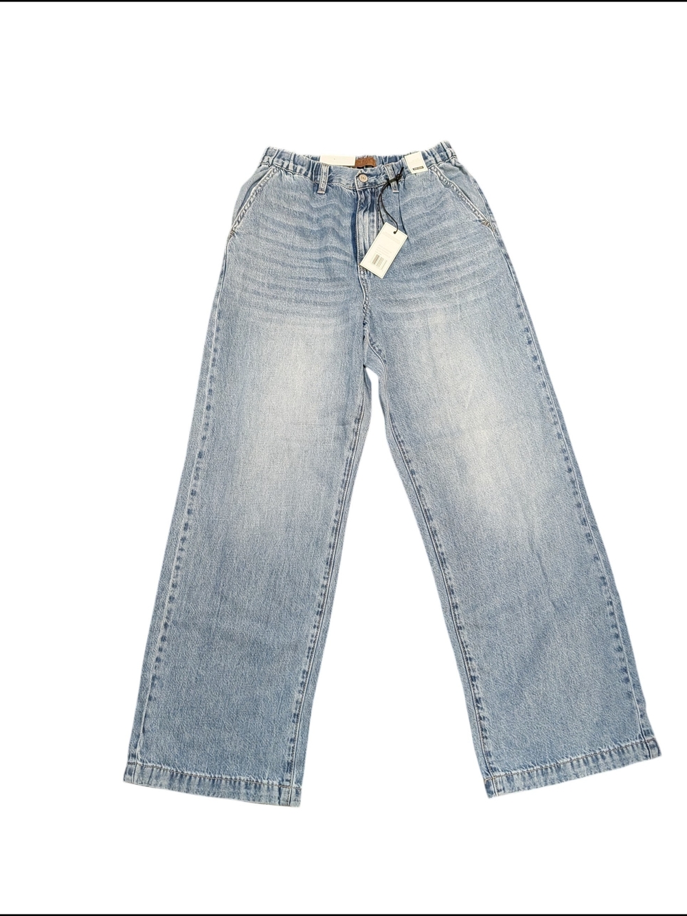 Judy Blue 881090 Jeans 3/26 NWT High Rise Baggy Wide Leg Elastic Waist